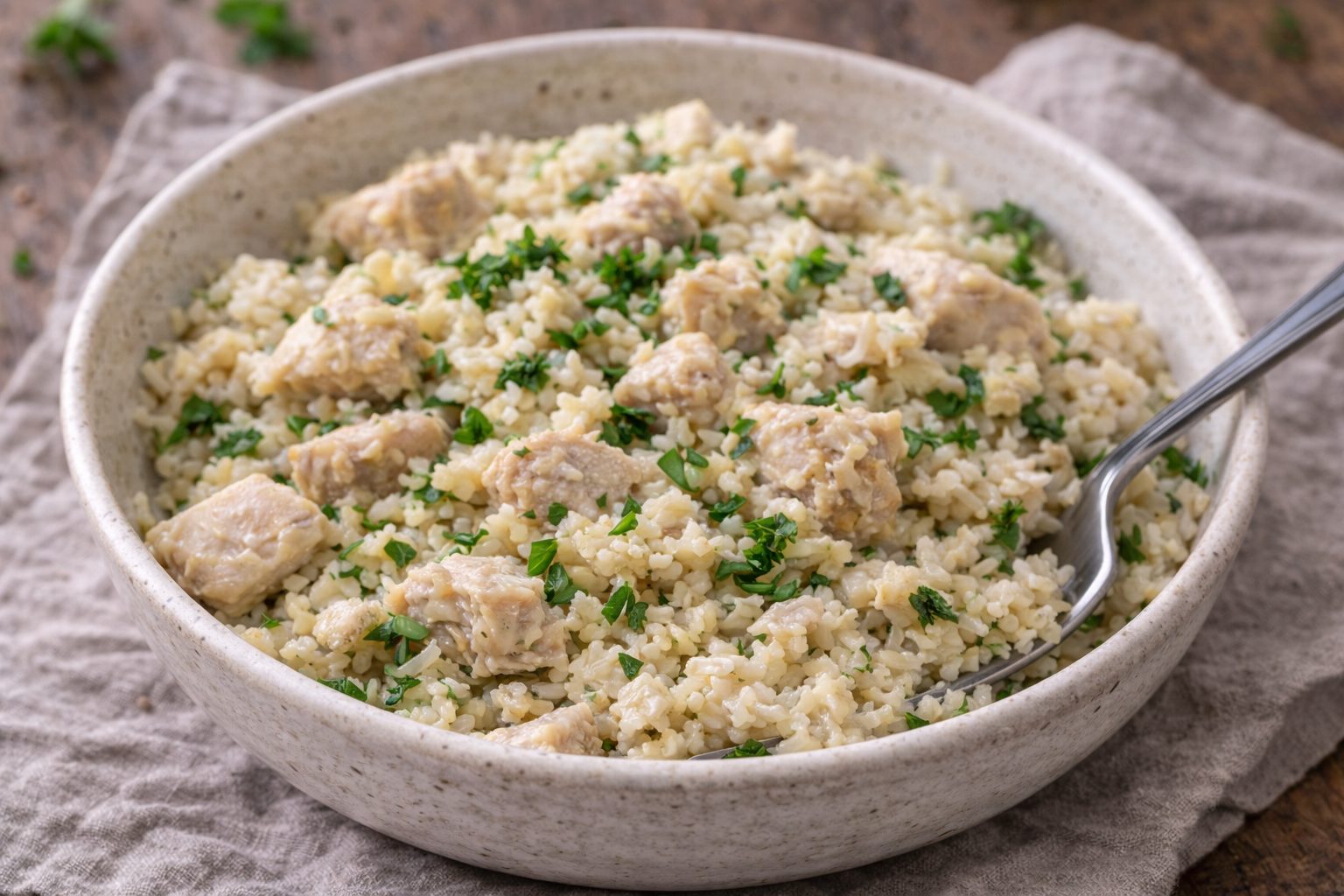 Keto “rižoto” od karfiola sa piletinom