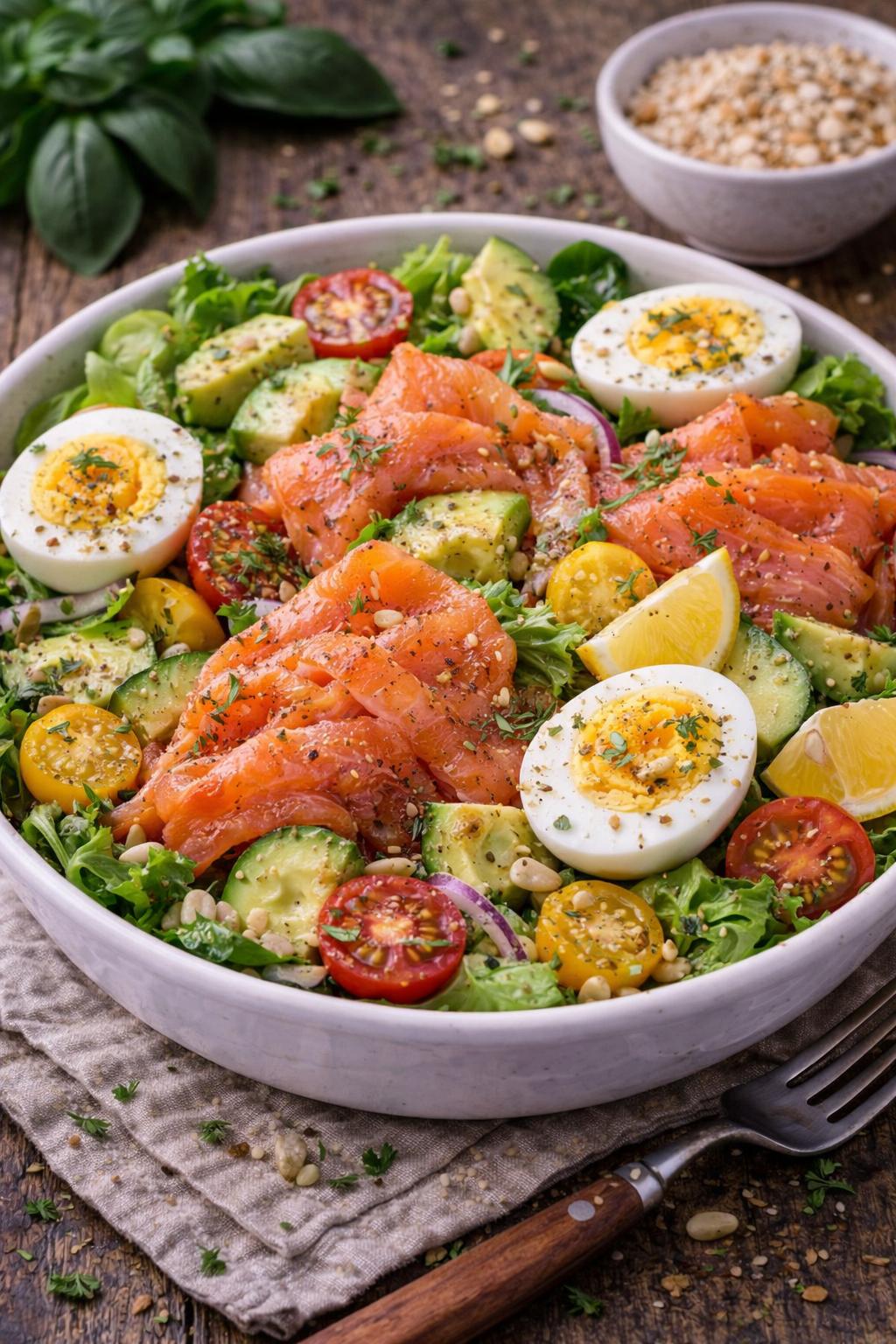 Keto salata: jaja + losos + majonez